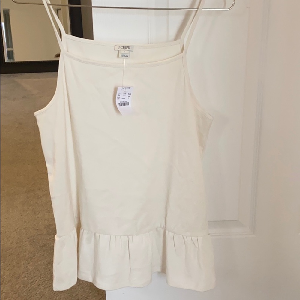Jcrew Factory peplum cotton tank top in ivory
